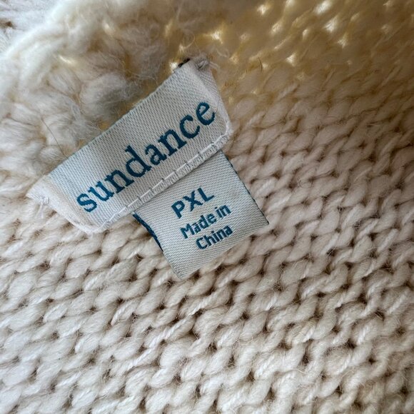 Sundance Neve Duster Cardigan Wool Sweater XL Petite PXL Beige Cream Snap Long - Picture 6 of 7